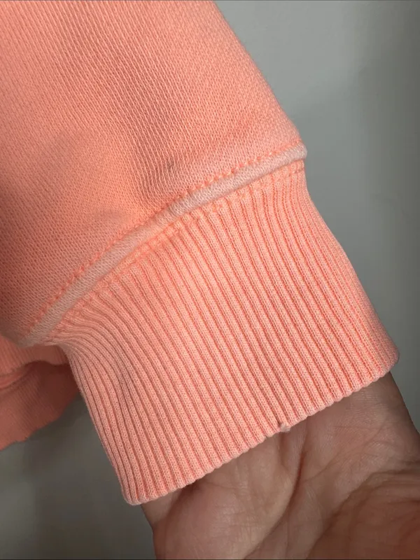 Aerie Bleached Neon Peach V-Neck Drawstring Hoodie Sweatshirt Kangaroo pocket S - Image 6