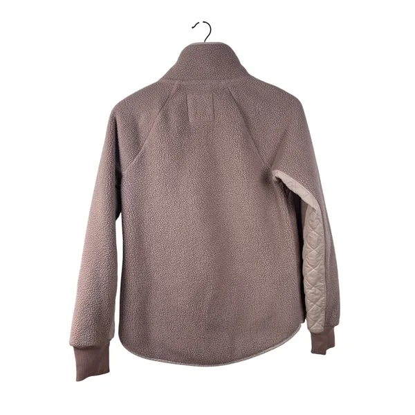 Abercrombie & Fitch XS Sherpa Fleece Quilted Mock Neck‎ Snap Pullover Sweatshirt - Image 6