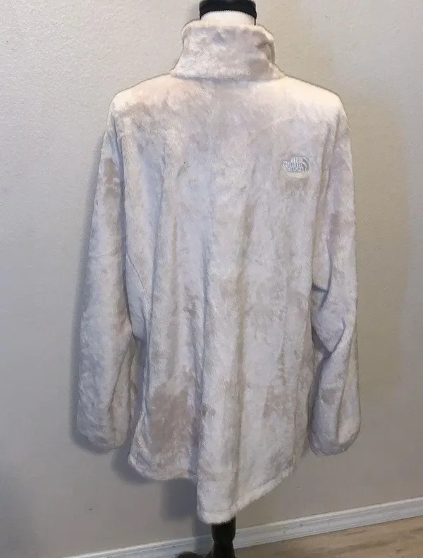 The North Face Osito Full Zip Up Fleece Sweatshirt Vintage White - Image 6
