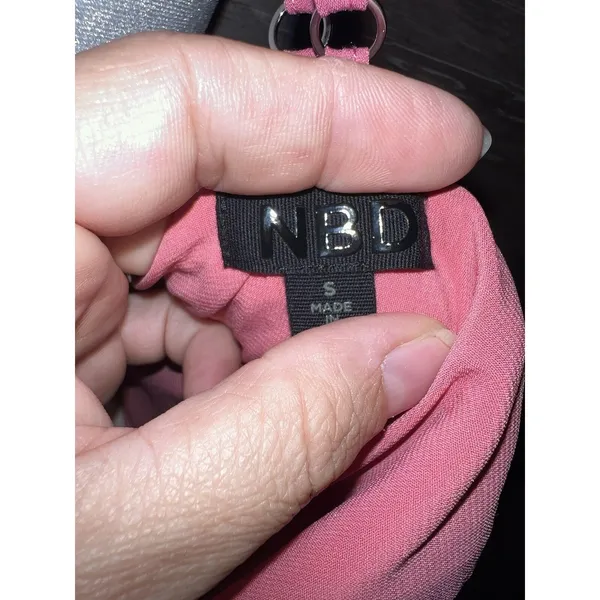 NBD Revolve Lace Mini Dress V-Neck Pink Halter Back Party Prom Cocktail - Image 8