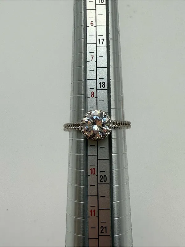 Round Clear Solitaire Ring Silver Tone Size 8.5-9 - Image 4