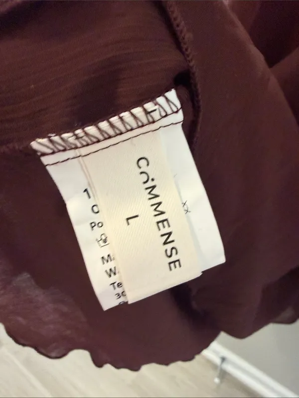 Commense Brown Triple-Layer Babydoll Boho Mini Dress Size Large NWOT - Image 7