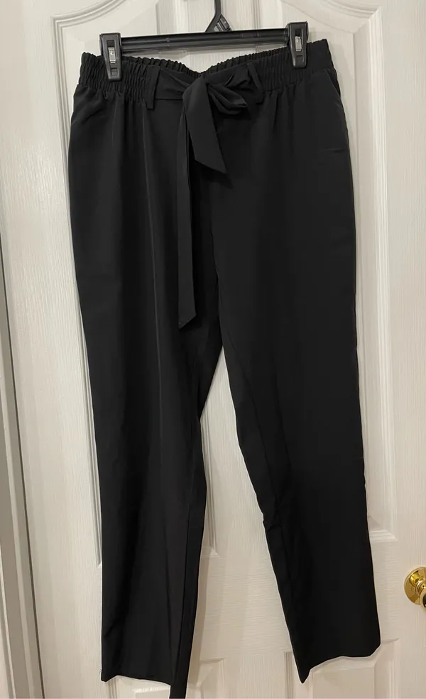 Massini Black Prints Elastic Waist Dress Pants - Image 3