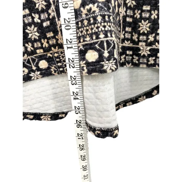 H&M Black‎ Snowflake Quilted High Low Sweater Medium Winter Fall Christmas Top - Image 5