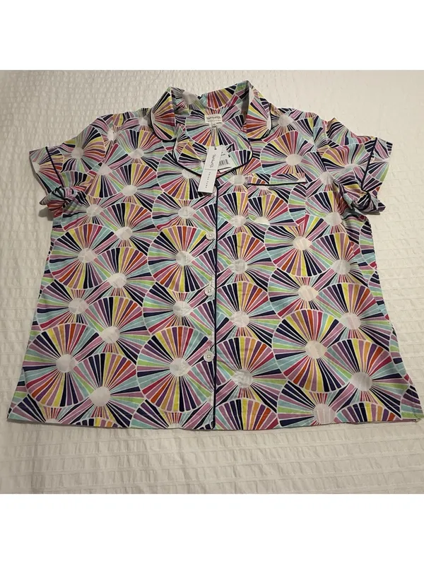 BedHead PJS Trina Turk Pajamas Fanfare Print Cotton Poplin Shorts Set NWT Sz XL - Image 8