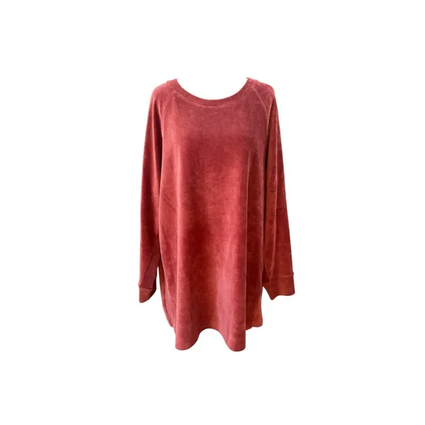 Soft Surroundings Caroline Corduroy Rust Orange Long Sleeve Top Womens Size 1X - Image 2