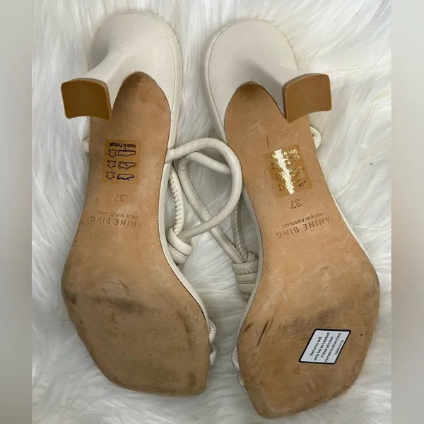 Anine Bing Vanina Spool Strappy Bridal Slip On Heels Size 37 - Image 9