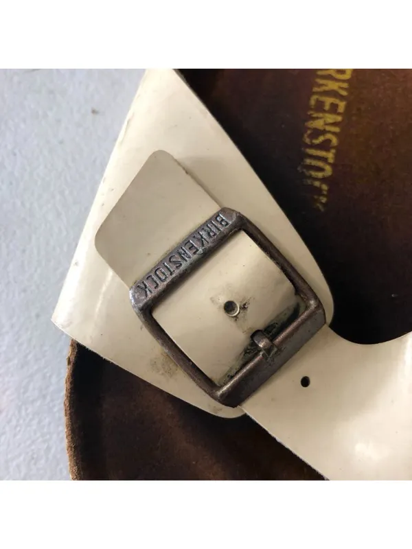 Birkenstock Madrid White Single-Strap Sandals 40 Narrow Women's 9/Men's 7 - Image 4