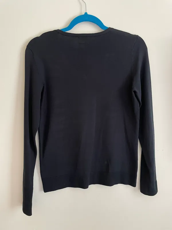 Chico’s Silk Blend Knit Sweater black v-neck classic minimalist women’s size 0 - Image 10