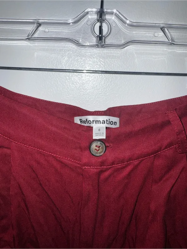 Reformation Wide Leg Pants Maroon Size 6 NWT - Image 6