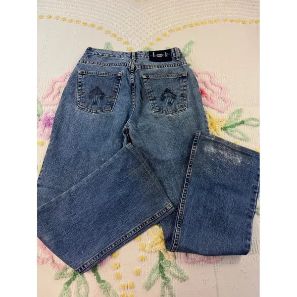LEE Jeans Women's Flare Blue Denim Glitter Sparkle Style 5 Made‎ in Mexico - Image 11