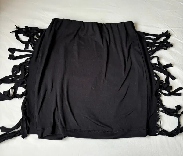 Fringe skirt Black - Image 2