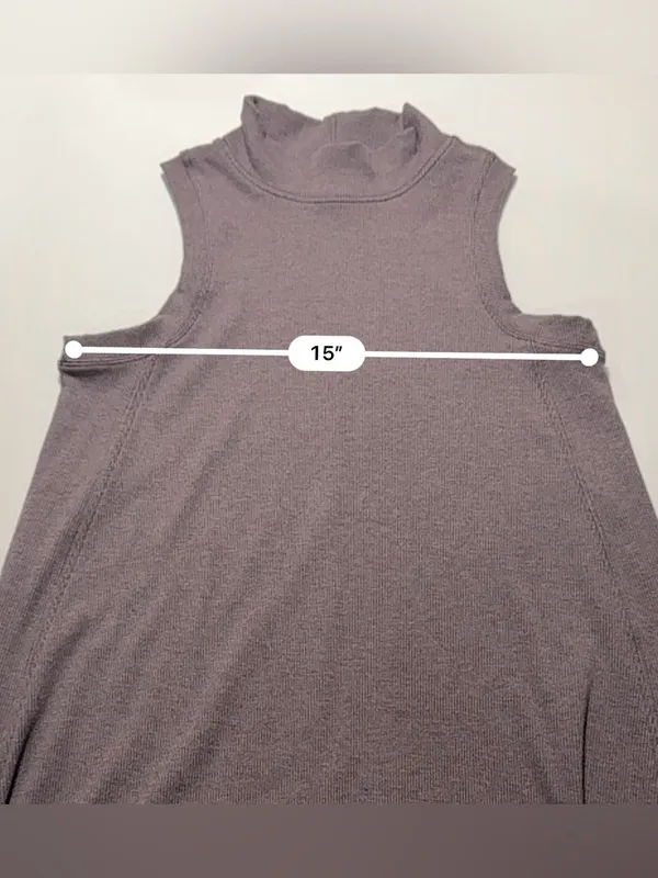 Lululemon‎ Gone for the Week Dress Mock Neck Ribbed Sleeveless Swing MidiTaupe S - Image 10