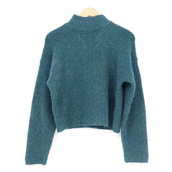 Universal Thread Teal Mock Neck Fuzzy Boucle Knit Sweater XS - Image 2