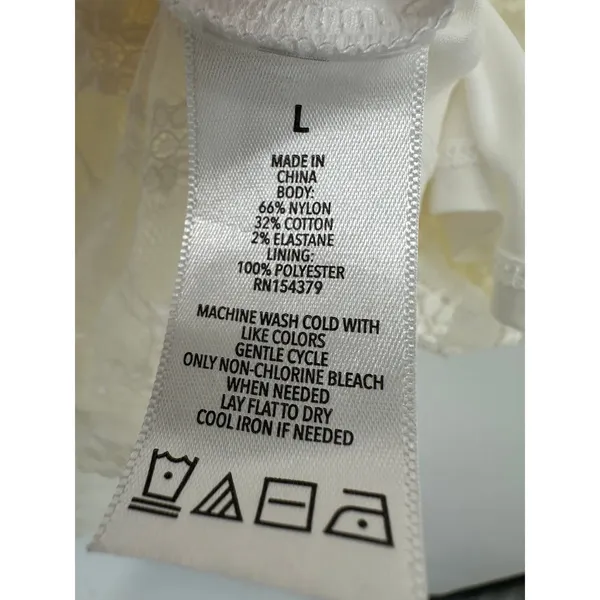 Aeropostale Cream Lace Mini Babydoll‎ Dress Size L Witchy Fairy Coquette Dainty - Image 7