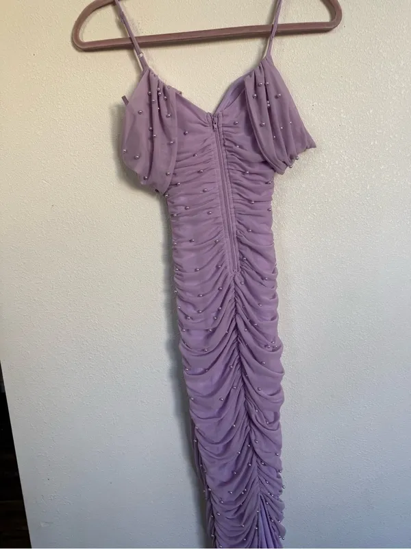 Windsor Lavender Pearl Bodycon Midi Dress NWT XS Bridesmaid Prom Formal - Image 8
