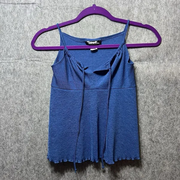 Vintage‎ Y2K Papaya Babydoll Top Cami Spaghetti Straps Blue Medium - Image 7