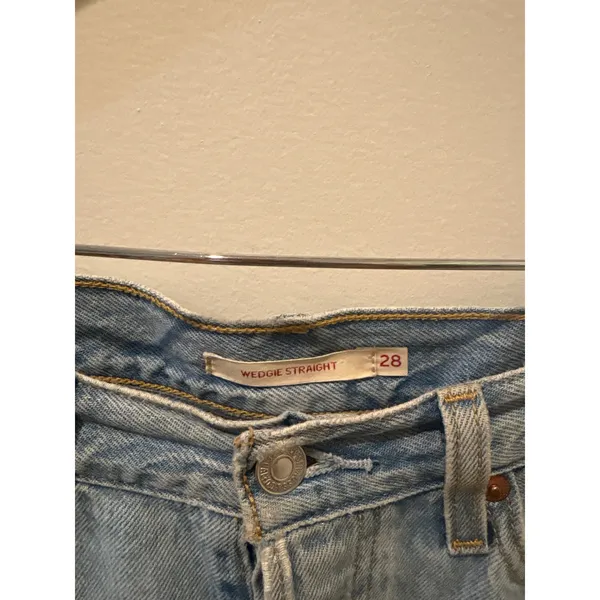 Levis Wedgie Straight Light Wash High Rise Button Fly Cotton Jeans Size 28 - Image 2