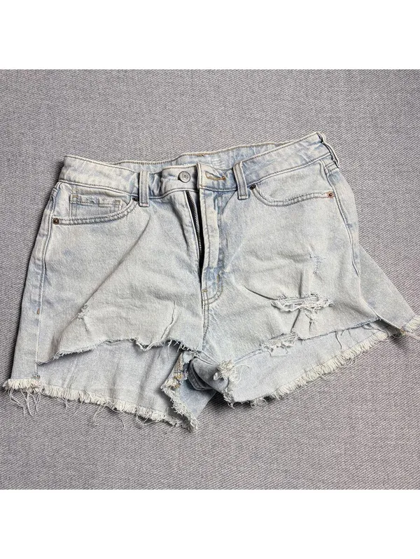 Old Navy Light Wash Distressed Cutoff Denim Shorts Size 8 - Image 2