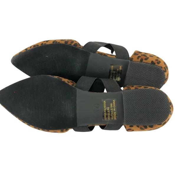 JC Womens D'Orsay Flats Faux Suede Leopard Print Pointed Toe Strappy Size 7 - Image 4