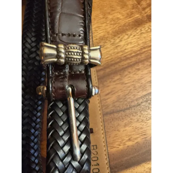 Onyx Brighton Women’s Braided Black Leather Belt L/34 - Image 7