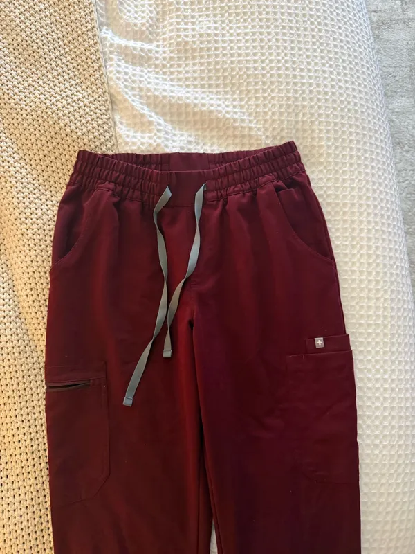 FIGS Dowa Maroon Medium Petite Scrub Pants  - Image 3