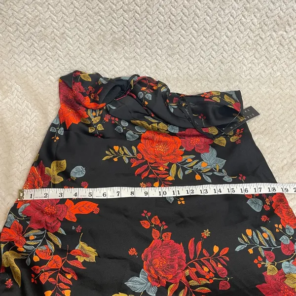 Sara Michelle 90s Style Black‎ Floral Spaghetti Strap Midi Slip Dress Small NWT - Image 8