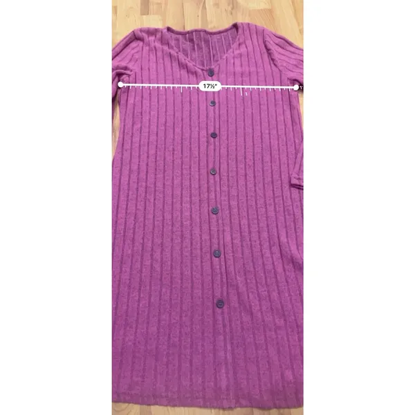 Women Sweater Knitted Long Sleeve Buttons Dress Sz L New - Image 4