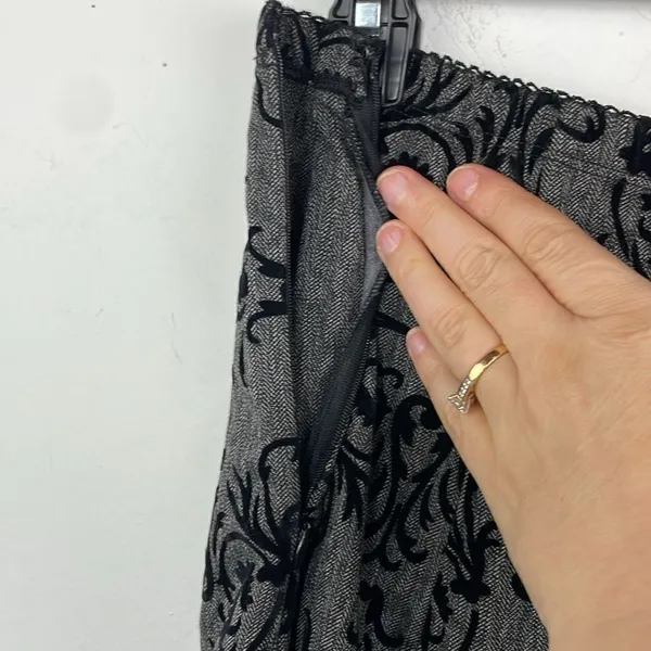 J. Jill Flared Skirt Velvet design side Zipper size 14 - Image 5