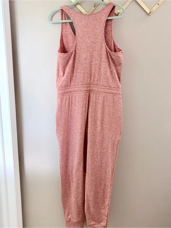 Alpine Design Women's Medium Heathered Pink Drawstring Sleeveless Jumpsuit - Image 4
