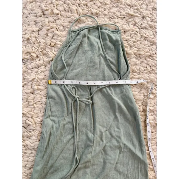Women's Princess Polly Sage Green Mini Dress US 0 Backless Linen Blend - Image 6