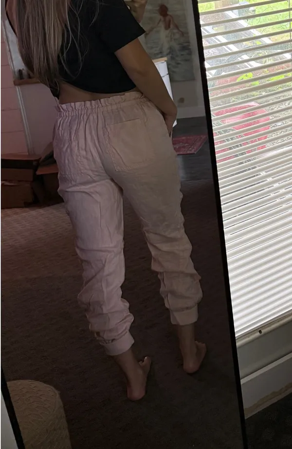 Guess Light Pink Drawstring Jogger Pants - Image 2
