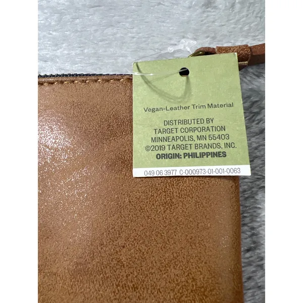 Vegan Leather Cosmetic Pouch Tan Zip Clutch Travel Makeup Organizer Bag NWT - Image 7