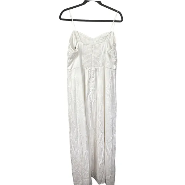 NWT Abercrombie & Fitch A&F Camille Satin Maxi Dress White XL Petite Bridal - Image 3