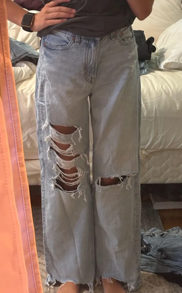Strigid, high rise, baggy, straight, American eagle jeans - Image 3