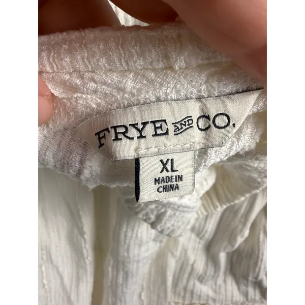 Frye and Co Womens White Textured Tiered Babydoll Puff Sleeve Dress XL - Image 4