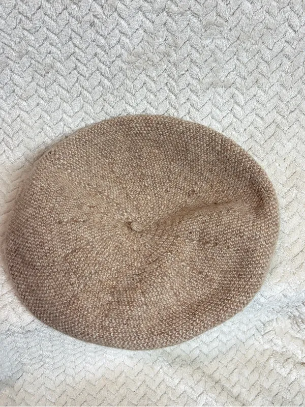 Zara Wool Beret Hat Tan Oatmeal Knit French Parisian Chic‎ Preppy Academic S-M⁠ - Image 3