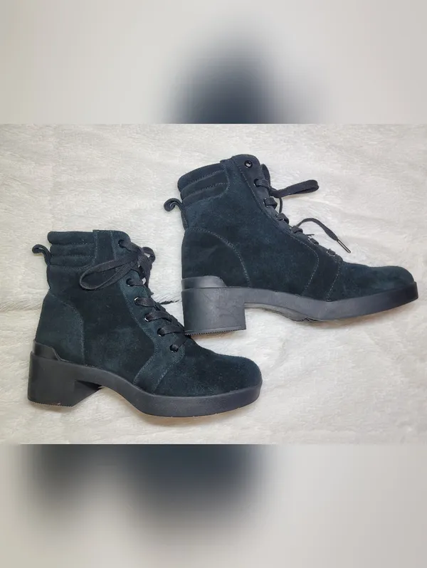 ABEO Capital Lace Black Suede Orthotic Ankle Boots Size 7.5 - Image 3