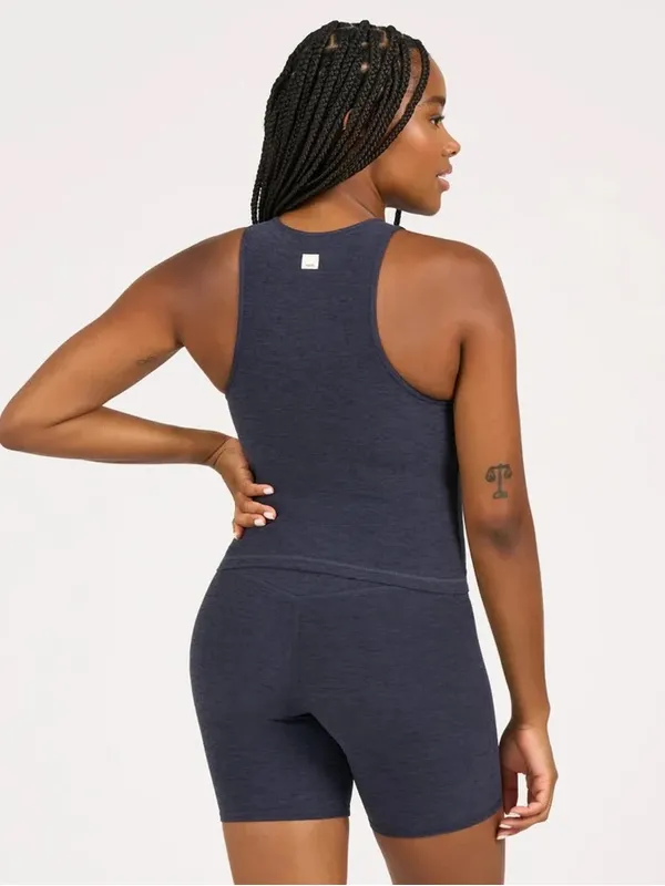 Vuori Womens Elevation Plyo Racerback Tank Top Midnight Heather Navy Blue Small - Image 2