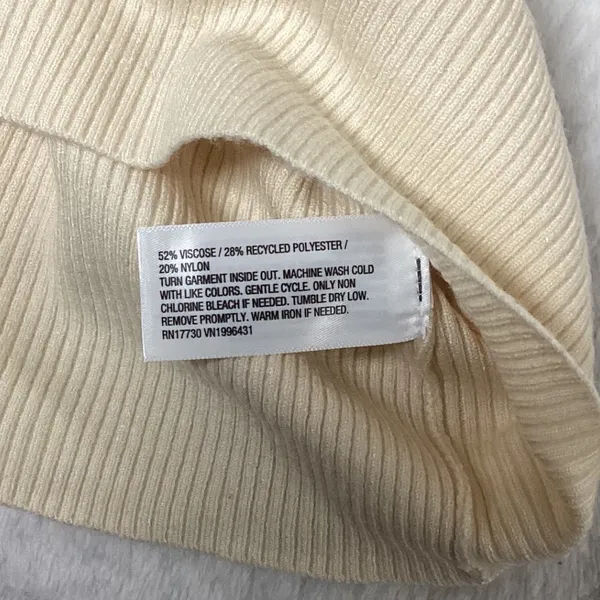 A New Day Womens XL Cream Ribbed Knit Long Sleeve Square Neck Top NWT - Image 4