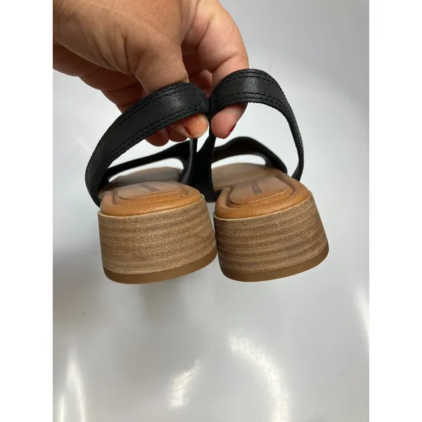 Lucky Brand Rimma Sandals Women 7.5 Black Excellent Leather Slingback Block Heel - Image 5