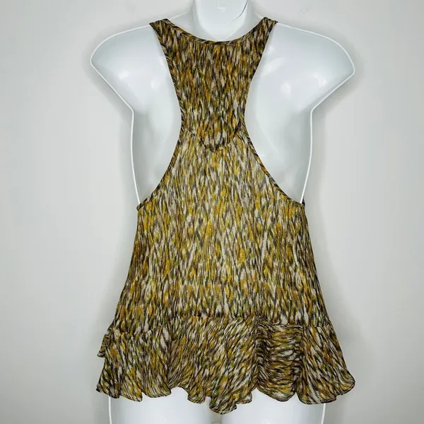 ISABEL MARANT ÉTOILE Top Womens Size 2 Boho Ruffle Asymmetrical Earthy Chic - Image 8