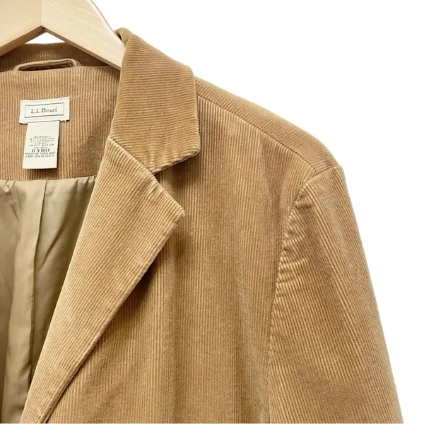 Vintage L.L.Bean Corduroy Blazer Jacket Women’s Sz 18 Camel Tan Preppy 80s - Image 4
