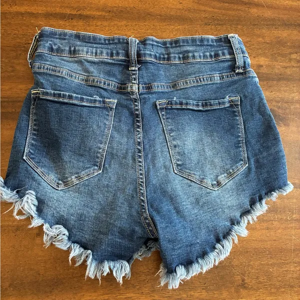 Kancan Denim Shorts 9 28 Cutoff Jean Blue - Image 4