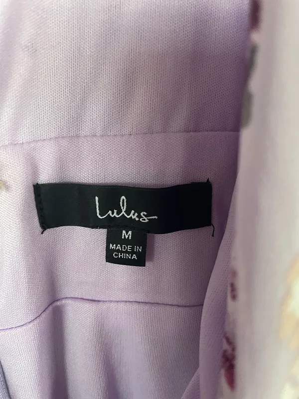 Lulu's Women Garden Meandering Maxi Dress Lavender Floral Very Good Condition M - Image 6
