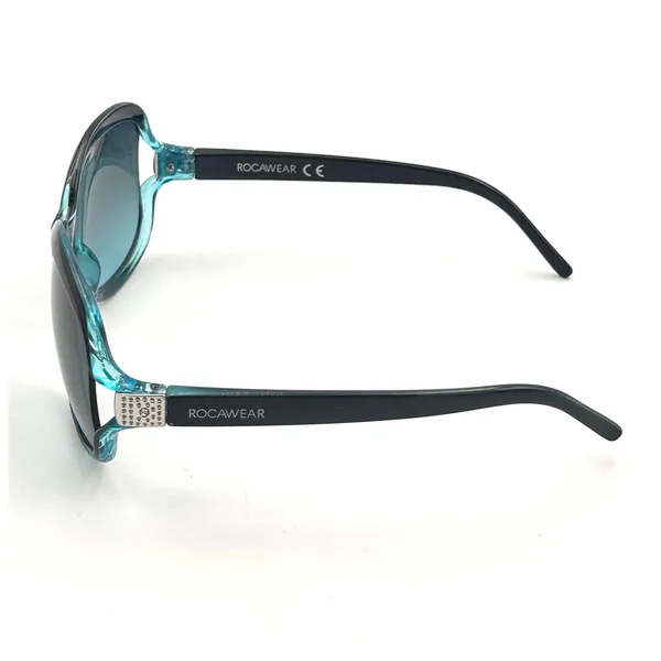 Rocawear Sunglasses Womens Oversized R3115 NYTQ Teal Blue Black‎ Y2K Glam - Image 3