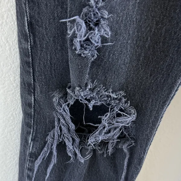 Abercrombie & Fitch The Dad High Rise Distressed Black Jeans 28 | 6S - Image 6