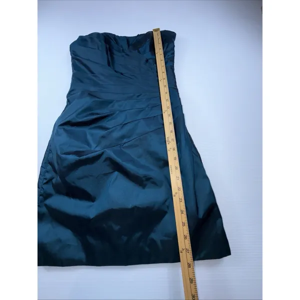Mori Lee Cocktail‎ Short Dress Womens 10 Green Strapless Satin Formal - Image 2