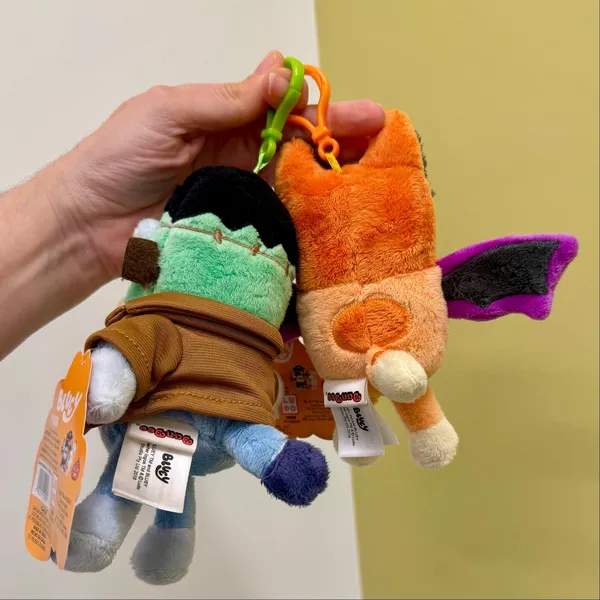 Disney Bluey Halloween Bundle 2 Backpack Purse Clip Plush Charm Bat Frankenstein - Image 2