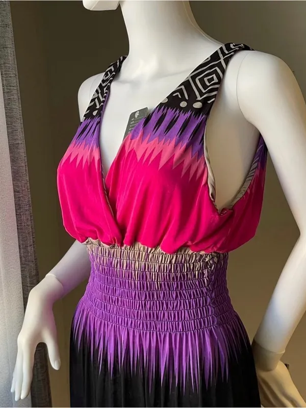 Pink New Women’s striped sleeveless dress size XL For size 14-16 - Image 4